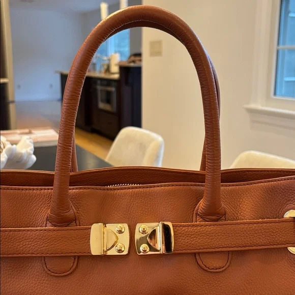 Onna Ehrlich Leather Handbag with Gold Hardware - Picture 2 of 4